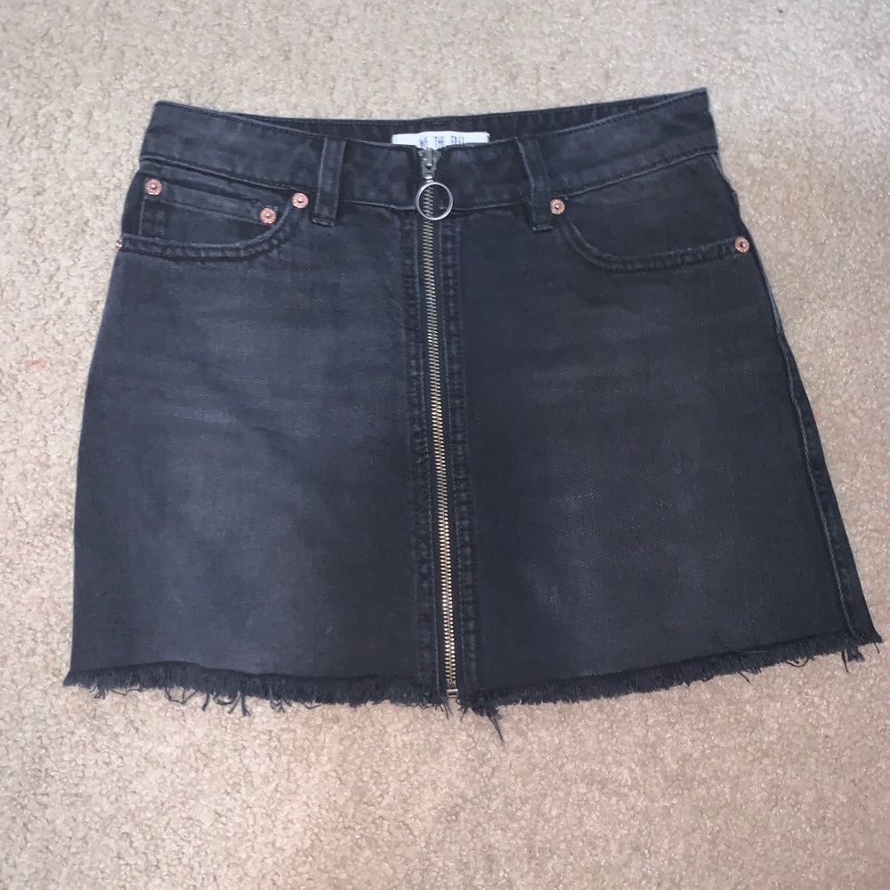 Free People black zip skirt